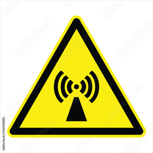 Yellow and black triangular warning sign indicating the presence of non-ionizing electromagnetic radiation