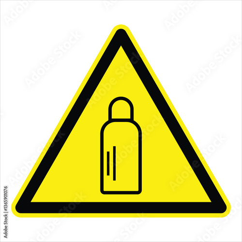 Gas cylinder warning sign, indicating potential hazards associated with compressed or flammable gases