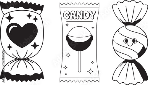 set of funny cartoon monsters