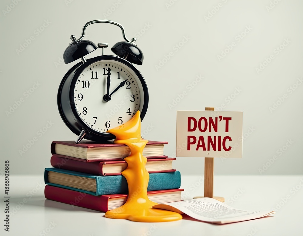 Melting Clock on Books with