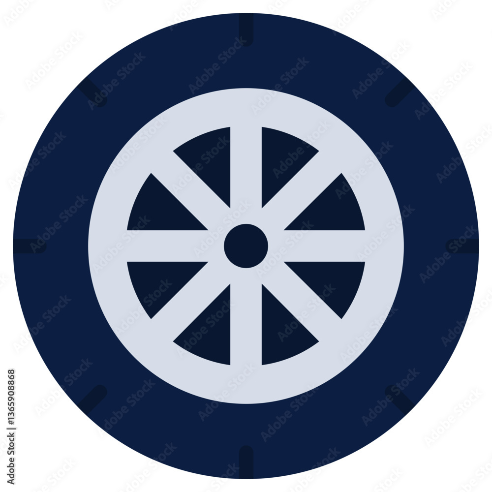Fototapeta premium Wheel Flat Design Style Icon - Car Service