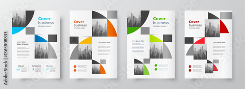 Flyer brochure design template set color, creative leaflet size A4, trend cover