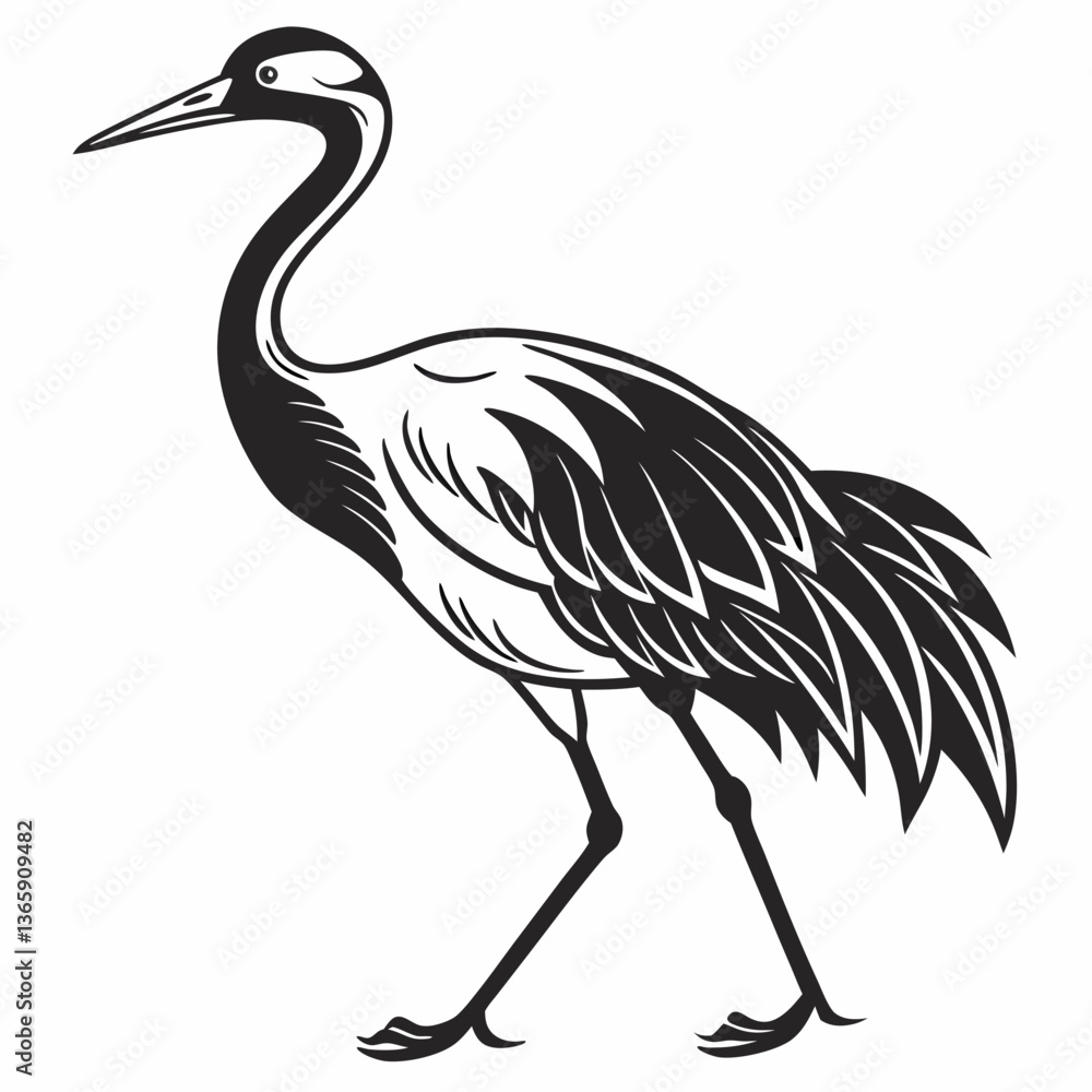 Obraz premium crane silhouette black vector