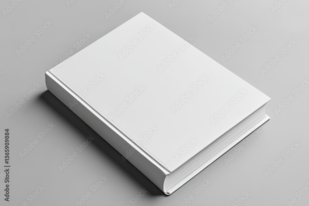 White Hardcover Book Mockup on Grey Backdrop in CloseUp View with Neutral Lighting White Hardcover Book Mockup on Grey Backdrop in CloseUp View with Neutral Lighting