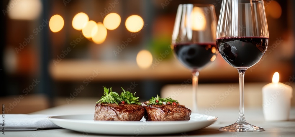 Steaks with wine fine dining Steaks with wine fine dining