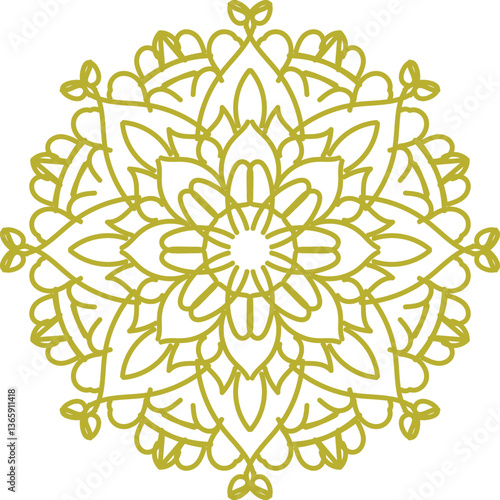 Circular pattern in the form of a mandala. Henna tattoo mandala. Mehndi style. Decorative pattern in oriental style. Coloring book page.