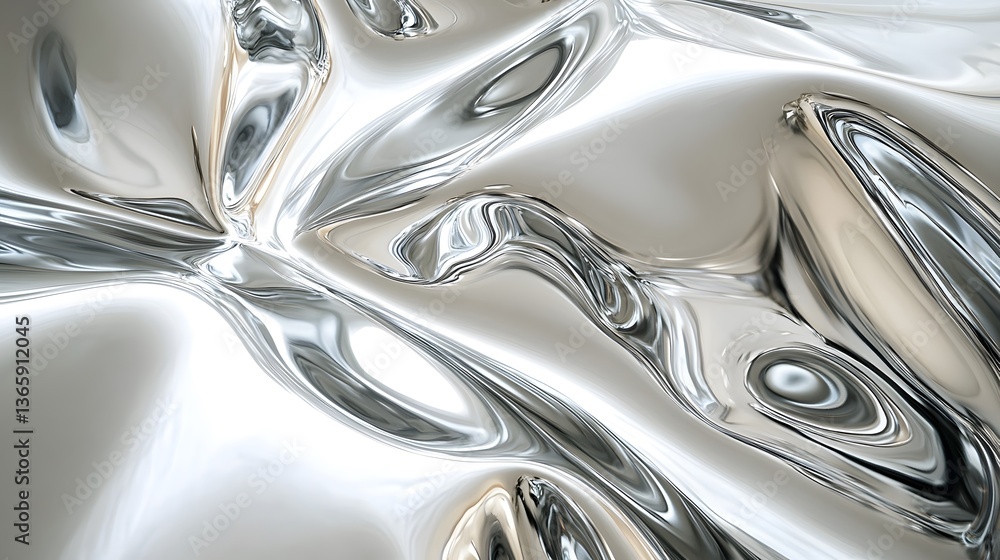 The glossy and reflective abstract surface with swirling patterns The glossy and reflective abstract surface with swirling patterns