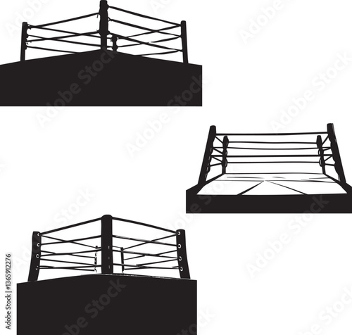Boxing Ring viewed silhouette vector