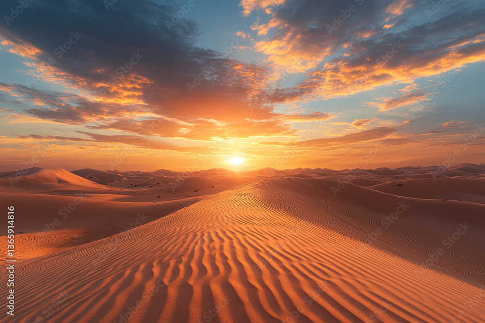 Sun sets over desert sand dunes at Great Sand Dunes NP. Sun sets over desert sand dunes at Great Sand Dunes NP.