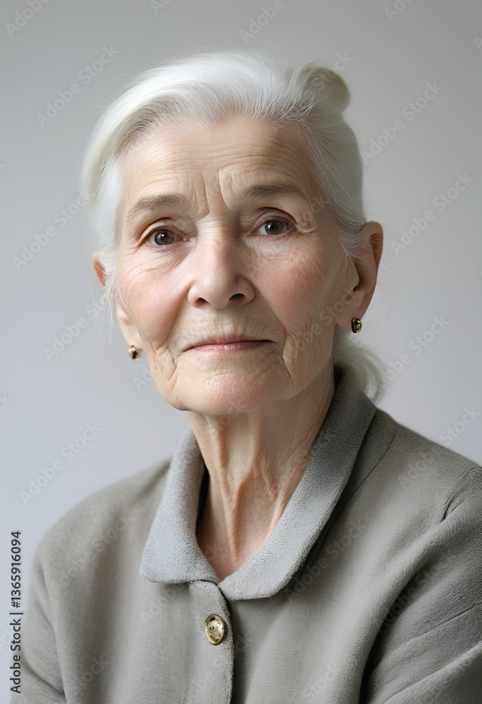 Simplicity in Focus: A Contemporary Portrait of an Elderly Danish Woman in Serene Light
