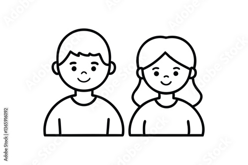 Girl and boy Icon vector on white background