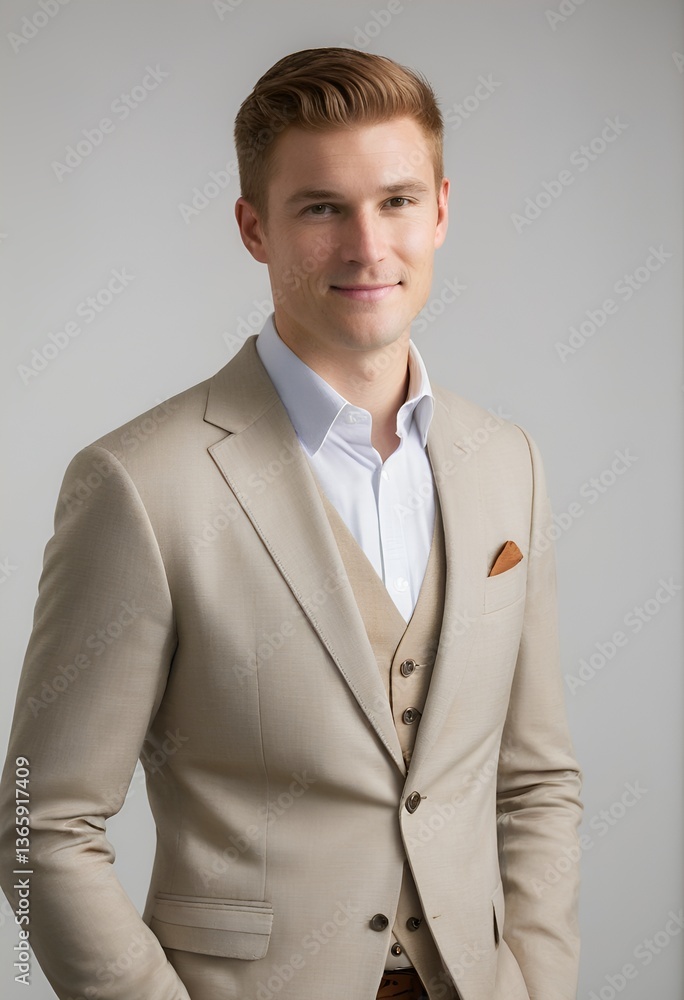 Confident New Zealander in Professional Attire Against a Clean Background