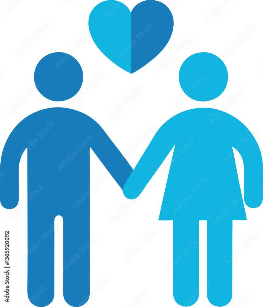 Affectionate couple icon, symbolizing love and unity. Affectionate couple icon, symbolizing love and unity.