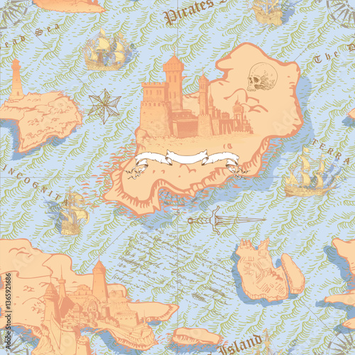 ancient nautical chart of sea routes