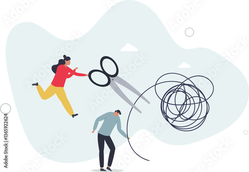 Reduce anxiety or stress, psychotherapy to cure mental health problem or depression, relaxation or relief to cure overworked concept.character for design.