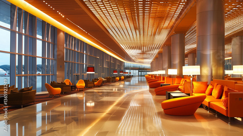 High-tech airport terminals with sleek designs