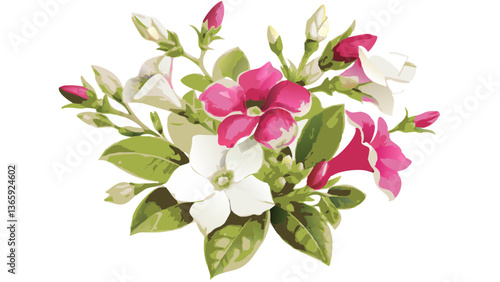 a close-up shot of a bouquet of flowers with various colors. The bouquet is a lovely mix of pink and white flowers