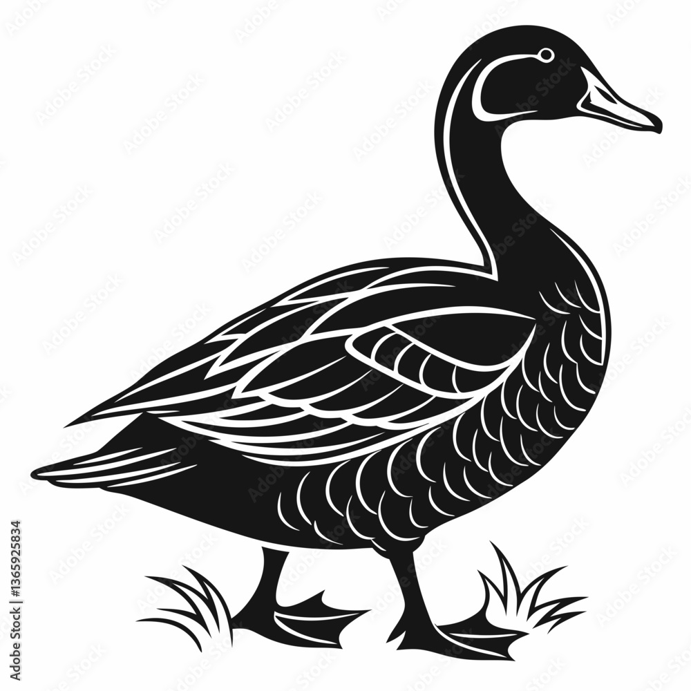 duck black silhouette icon vector duck black silhouette icon vector
