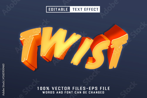 twist 3d cartoon text effect premium vectors	

