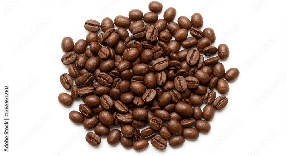 Scattered Roasted Coffee Beans on Clean White Background Highlighting Natural Texture, Shine, and Minimalist Coffee Aesthetic Scattered Roasted Coffee Beans on Clean White Background Highlighting Natural Texture, Shine, and Minimalist Coffee Aesthetic