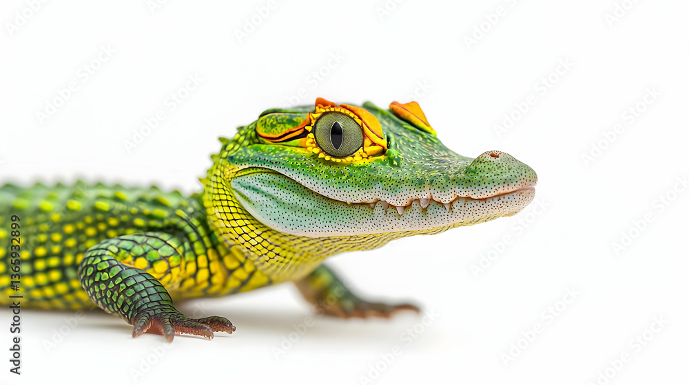 Fototapeta premium Colorful Baby Crocodile Closeup