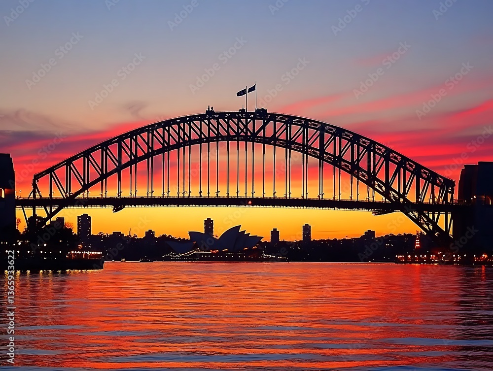 Obraz premium Sydney Harbour Bridge Sunset.