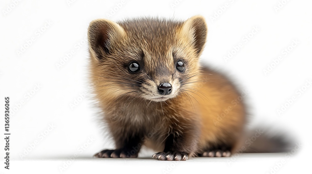 Playful marten exploring its habitat in the forest wildlife photography Playful marten exploring its habitat in the forest wildlife photography