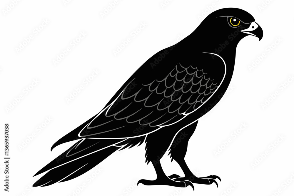 Fototapeta premium eurasian marsh harrier silhouette vector