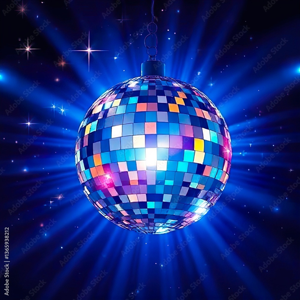 Obraz premium Bright Disco Ball with Sparkling Lights