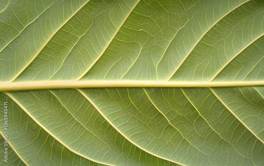 Obraz premium Close-up Detailed Green Leaf Texture Nature Background