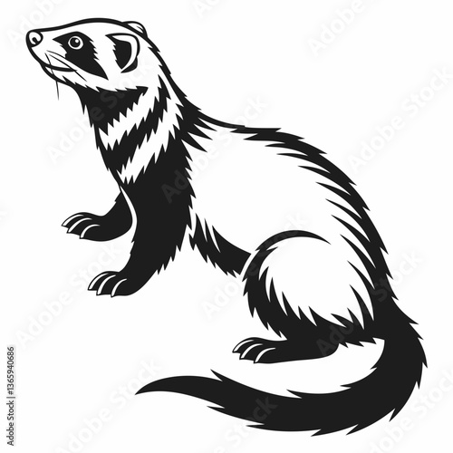 ferret silhouette black vector