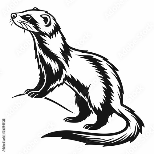 ferret silhouette black vector