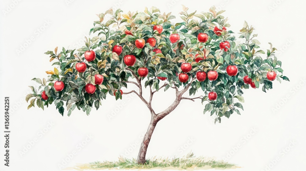 Fototapeta premium Abundant apple tree orchard harvest autumn