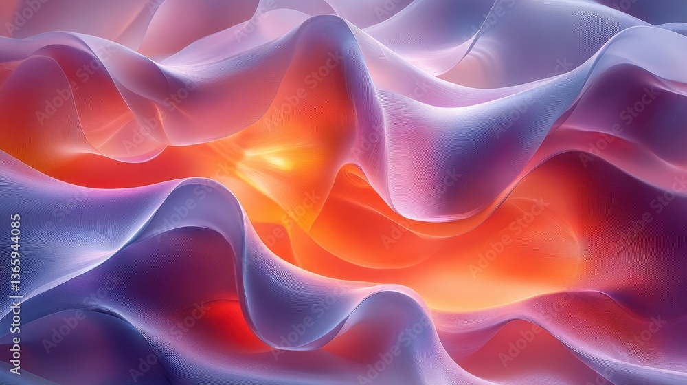 Fototapeta premium Abstract Colorful Waves with Soft Textures and Dynamic Flowing Shapes