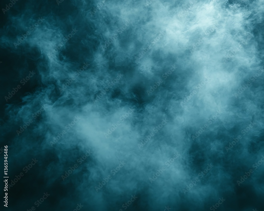Fototapeta premium Teal Smoke Cloud Background.