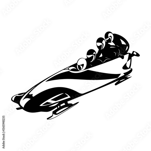 Bobsleigh Team Silhouette