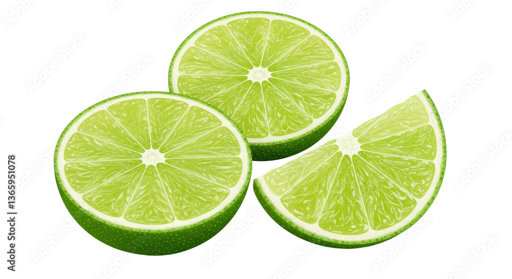 Isolated Lime Slices Isolated Lime Slices