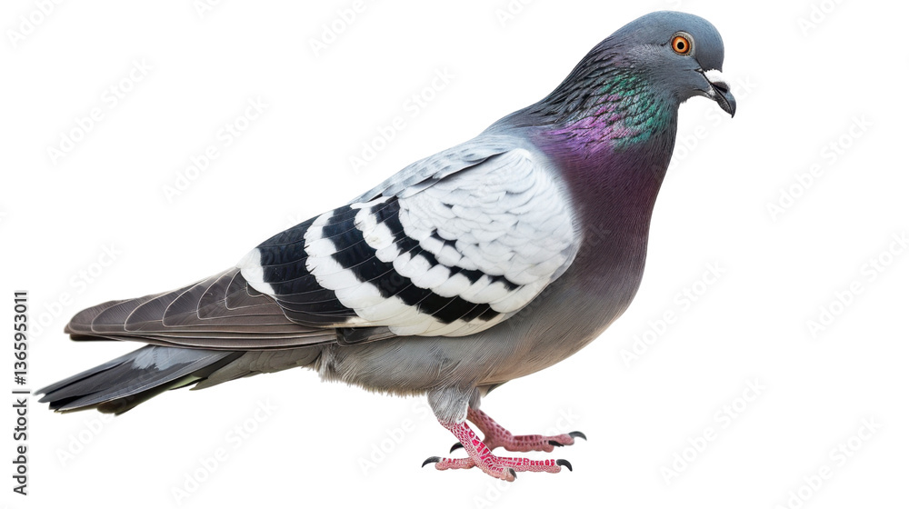 Fototapeta premium Beautiful pigeon standing on transparent background
