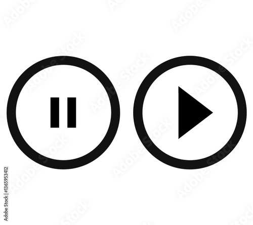 Free Download Play and Pause Media Control Icons - GFXLoad
