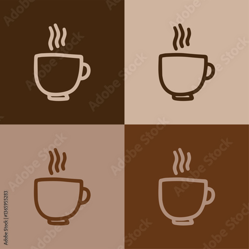 Icône de café en contour 