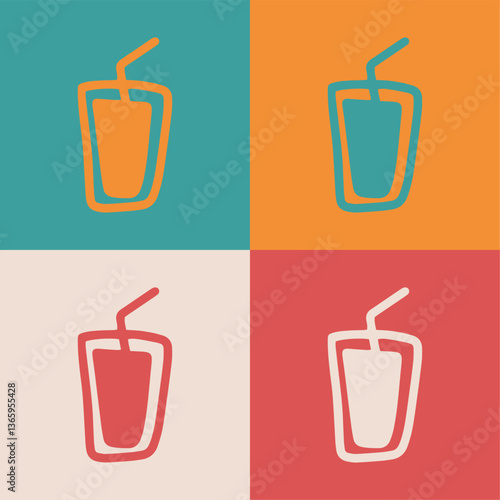 icône de cocktail coloré