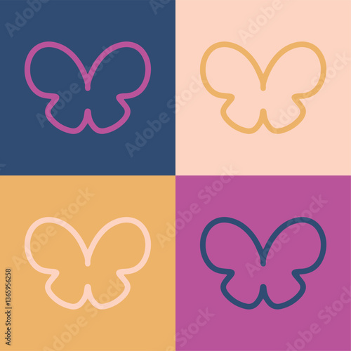 Icône papillon de couleurs 