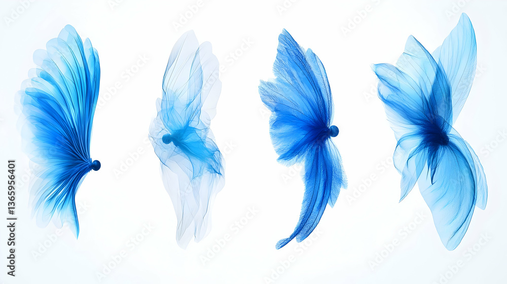Naklejka premium Abstract Blue Butterfly Wings Design