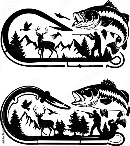 Duck deer and hook, Deer hunter