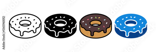 Donut Icon Set Multiple Style Collection