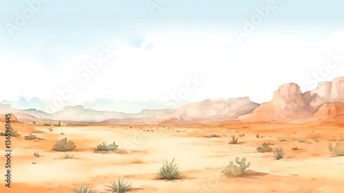 Serene Desert Landscape Under a Pale Sky