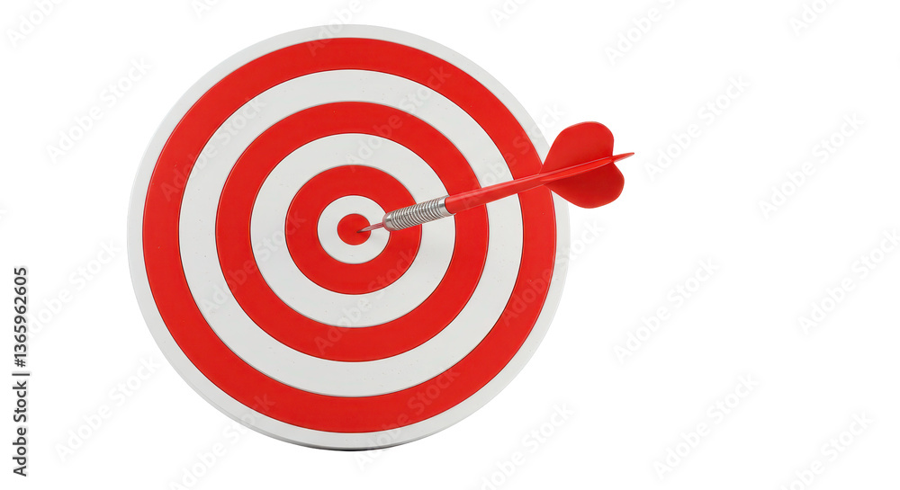 Isolated Dartboard with dart in bullseye Isolated Dartboard with dart in bullseye