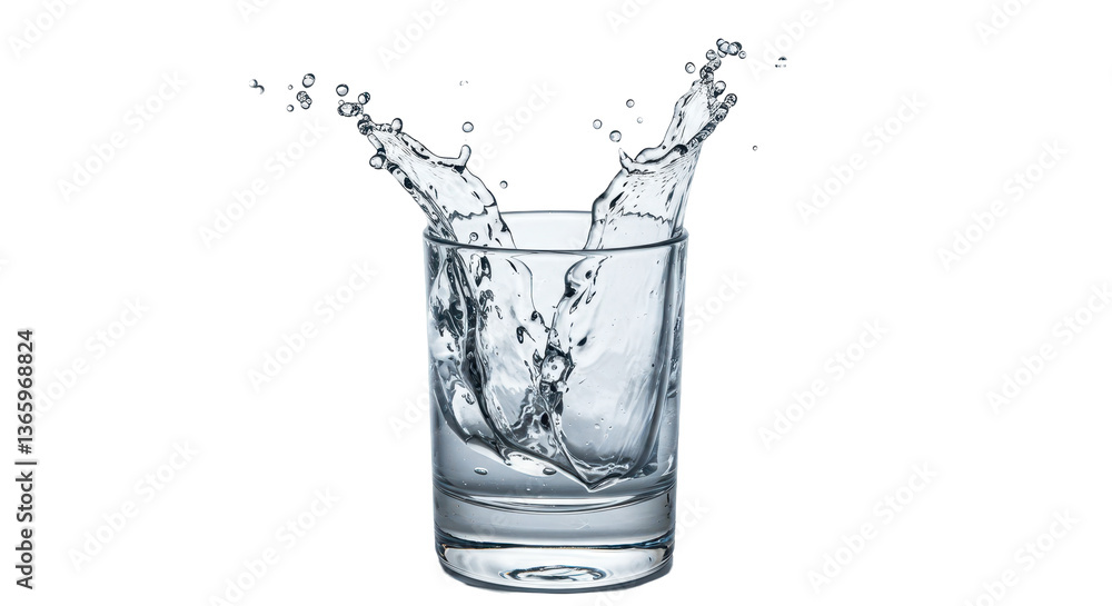 Isolated Water Splash in a Glass Isolated Water Splash in a Glass