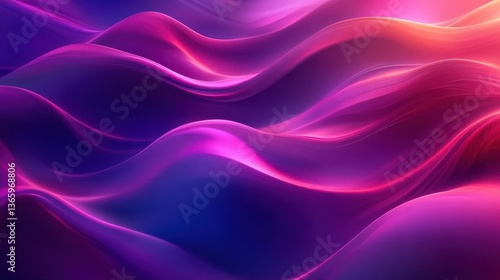 Wallpaper Mural Colorful flowing waves with gradients of purple and pink hues Torontodigital.ca