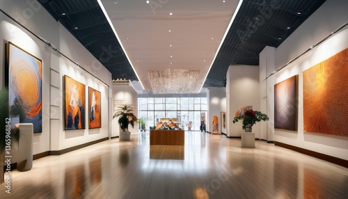 Wallpaper Mural Stylish art gallery showcasing contemporary artworks Torontodigital.ca